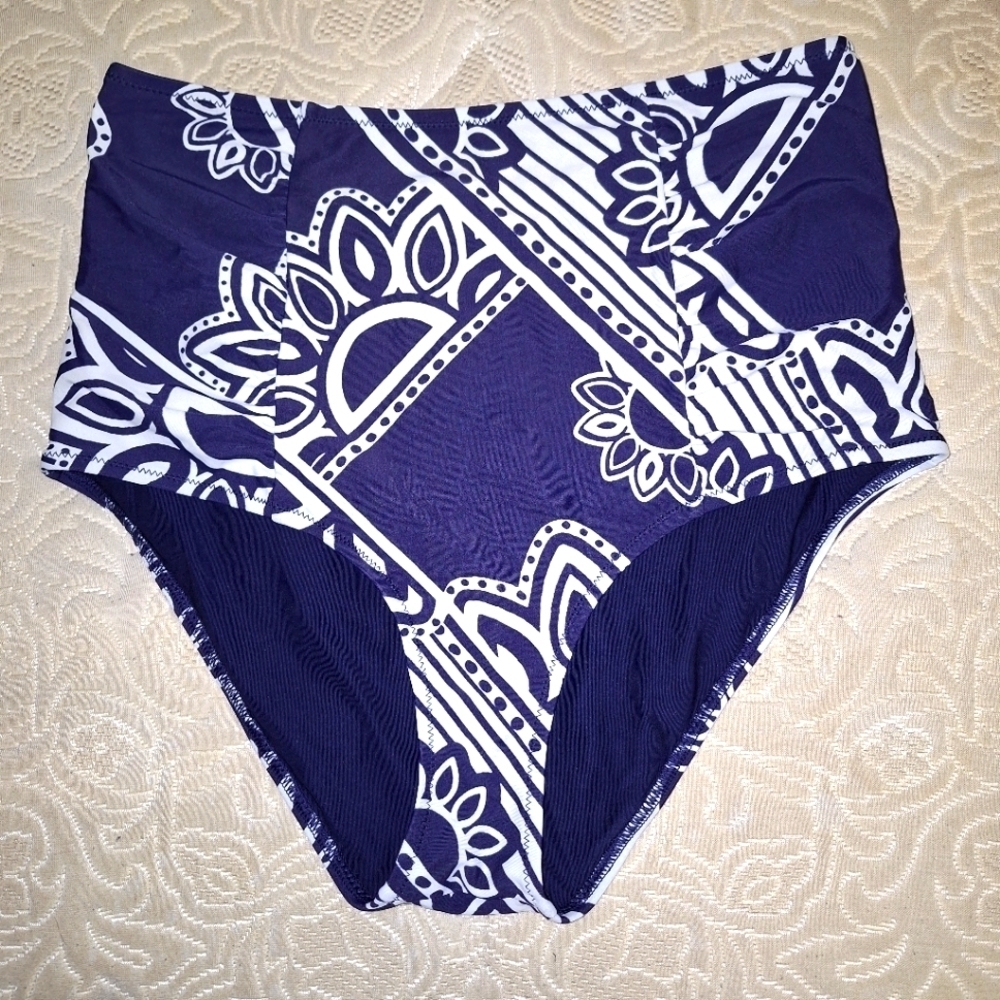 An Aerie large swim high rise bathing suit bottom.